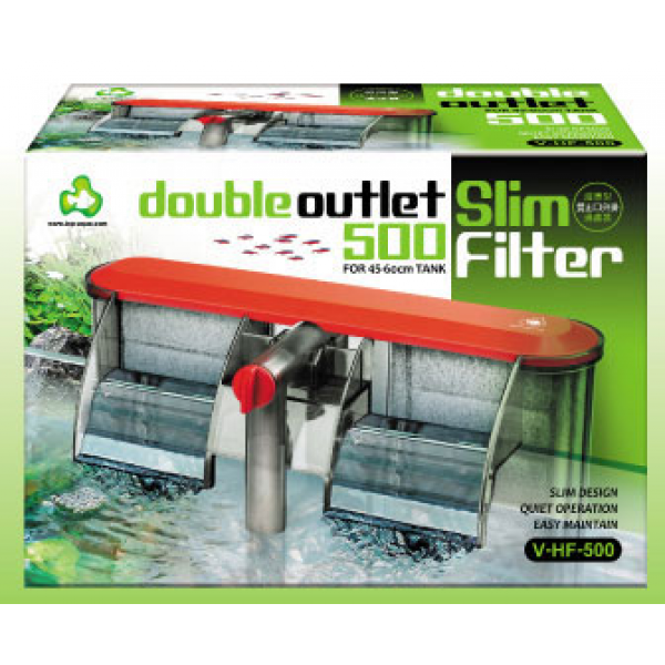 Top Aqua Double Outlet Slim Filter 500 V-HF-500 水族箱过滤器